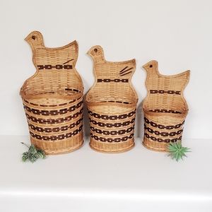 Set of 3 boho nursery baby bird baskets